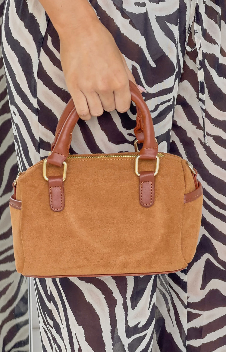 Bolso de hombro Ivyana de ante marrón