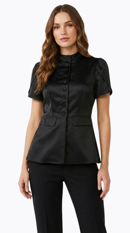 Refined Black Blouse