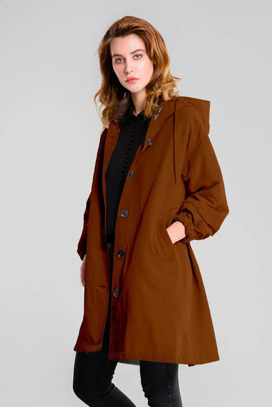 Earth | Parka Cortaviento Café
