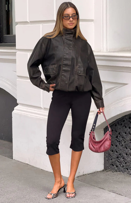 Chaqueta con cuello en embudo «Blakely Negro»
