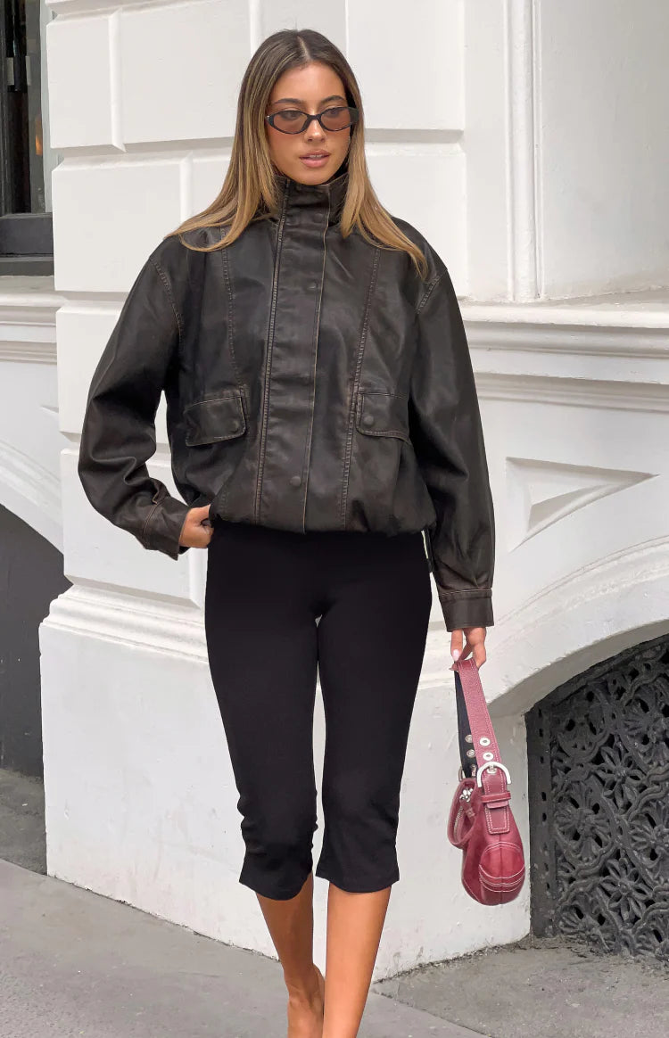 Chaqueta con cuello en embudo «Blakely Negro»