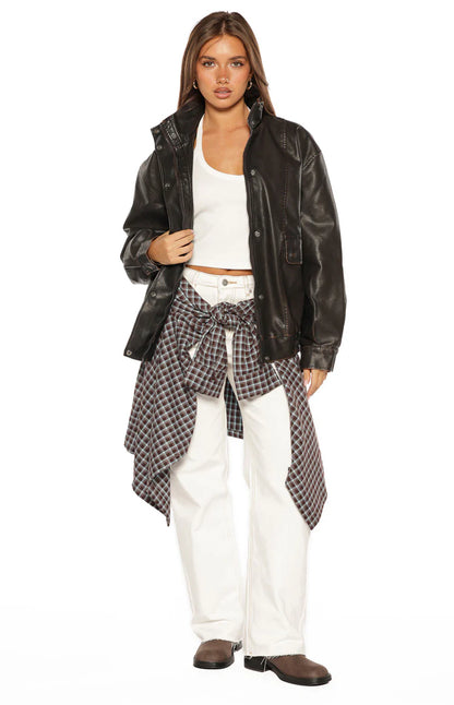 Chaqueta con cuello en embudo «Blakely Negro»