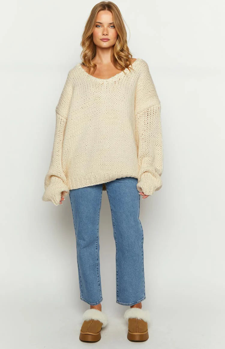 Jersey de punto grueso «Delvey Cream»
