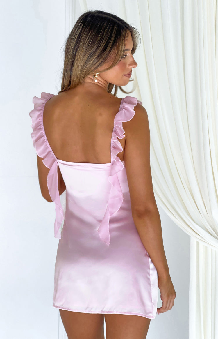 Minivestido de satén rosa Joyce