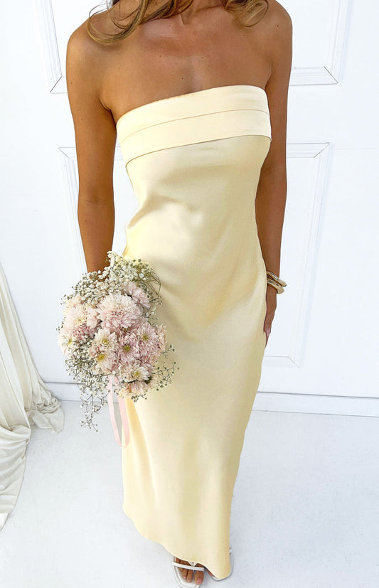 Vestido largo amarillo Maiah