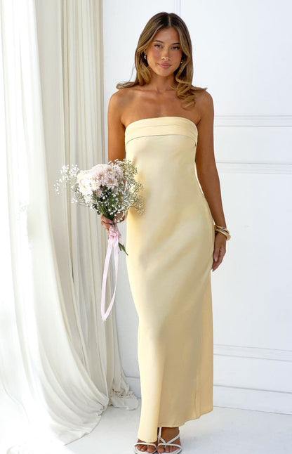 Vestido largo amarillo Maiah