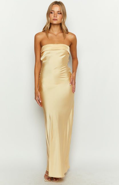 Vestido largo amarillo Maiah