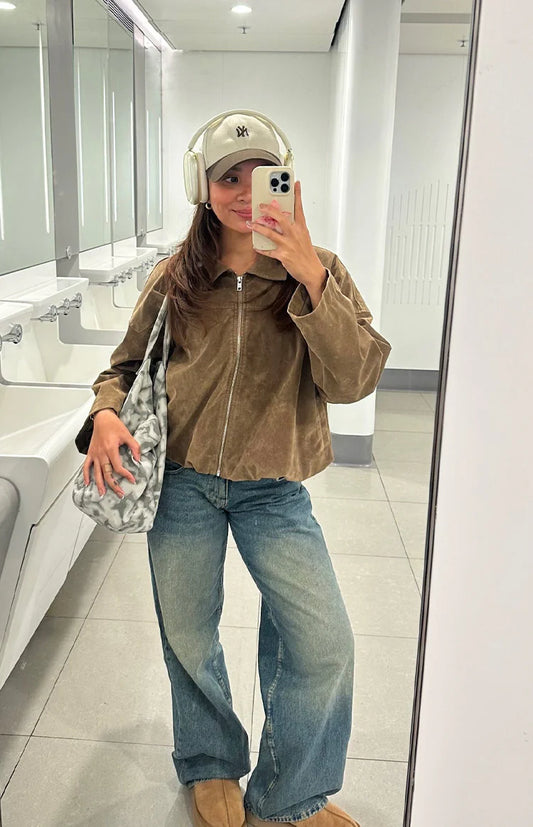 Chaqueta bomber con bajo abombado  «River Brown»