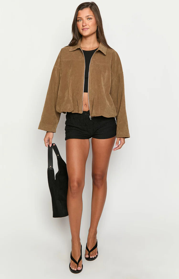 Chaqueta bomber con bajo abombado  «River Brown»