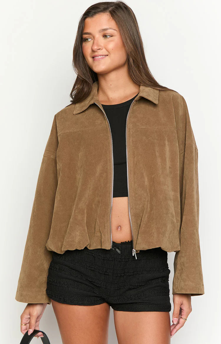 Chaqueta bomber con bajo abombado  «River Brown»