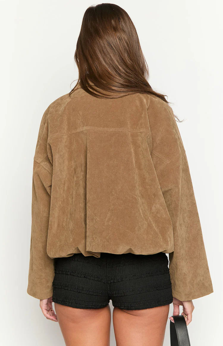 Chaqueta bomber con bajo abombado  «River Brown»