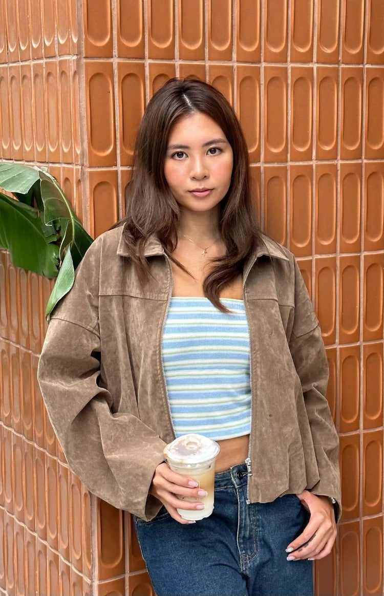 Chaqueta bomber con bajo abombado  «River Brown»