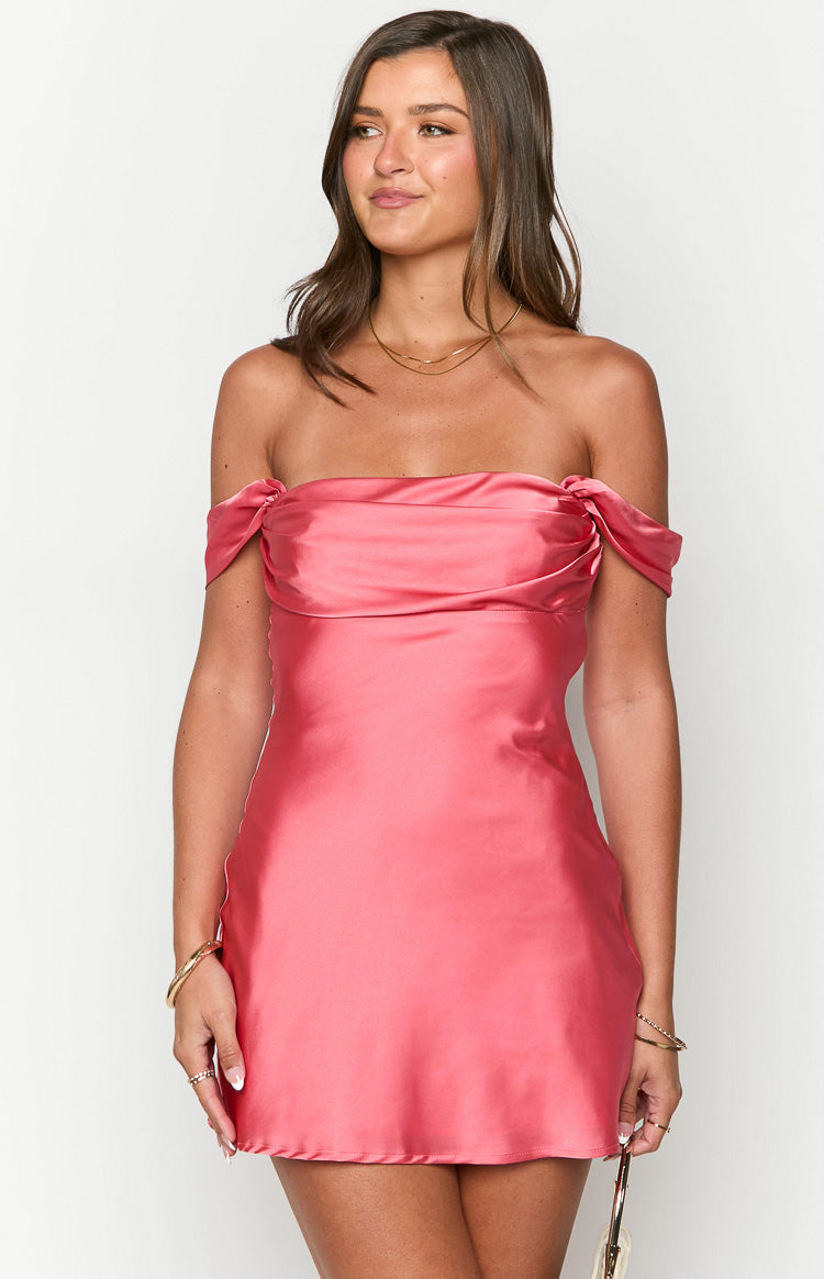 Minivestido rosa con hombros descubiertos Zoella