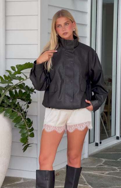 Chaqueta con cuello en embudo «Blakely Negro»